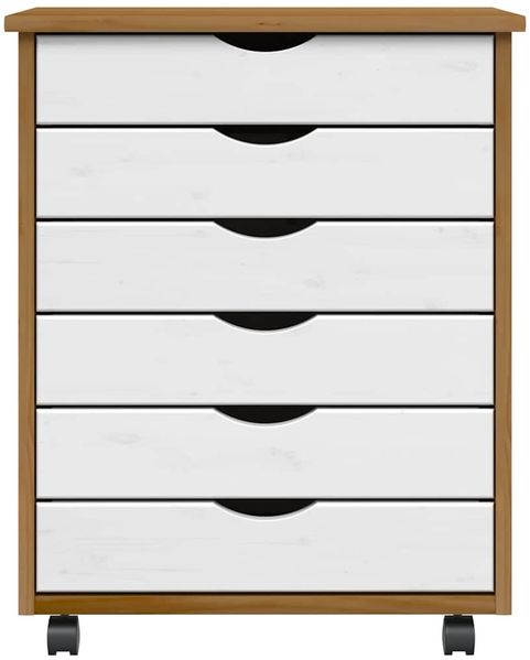 vidaXL Rollschrank mit Schubladen MOSS Honigbraun Massivholz Kiefer 4015785 Bild 3