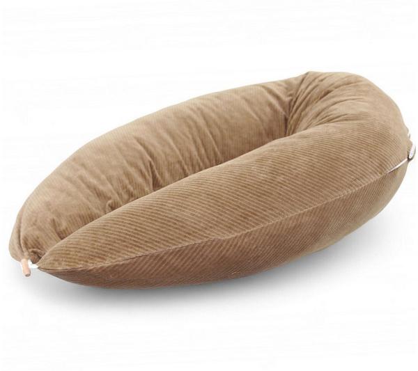 HOBEA-Germany Stillkissen XXL Lagerungskissen Schwangerschaftskissen Seitenschläferkissen groß (Cord Taupe)