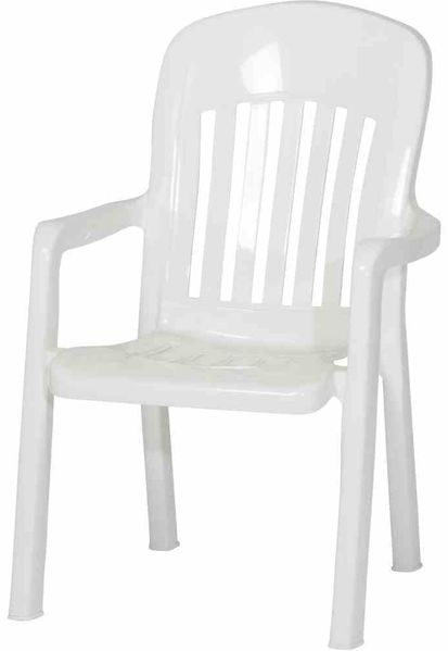 Sieger Comtesse Stapelsessel stapelbar, Vollkunststoff Weiß 64 x 96 x 70 cm