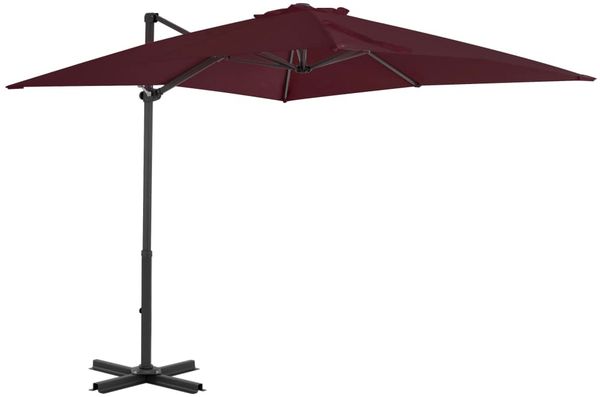 vidaXL Ampelschirm mit Aluminium-Mast 250x250 cm Bordeauxrot 312304