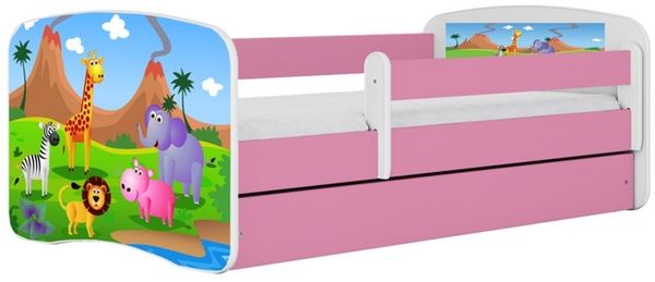 Raumhirsch Furniture Kinderbett 70x140, 80x160, 80x180 cm - Komplettset mit Matratze & Schublade (Bett für Mädchen, Einzelbett für Kinder von 2-12 Jahren, Rausfallschutz und Lattenrost), verschiedene Farben & Designs