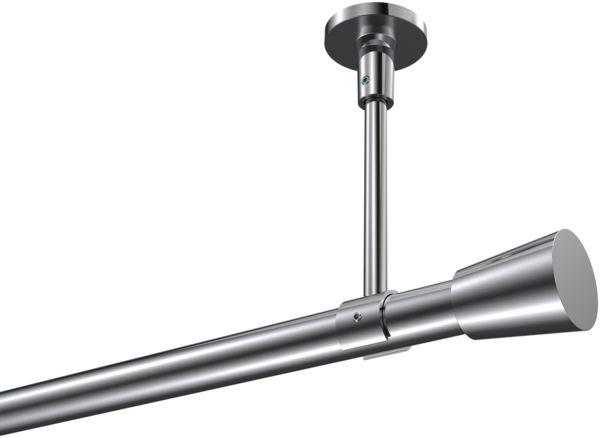 Gardinenstangen-Set Sonette Sitra 520 cm (geteilt in 4 x 130 cm), 1-läufig, 20 mm Ø Chrom