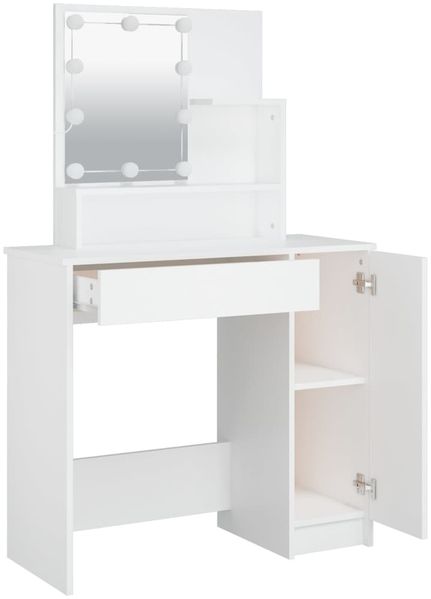 vidaXL Schminktisch mit LED Weiß 86,5x35x136 cm 808810 Bild 4
