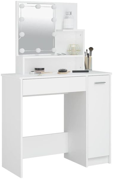 vidaXL Schminktisch mit LED Weiß 86,5x35x136 cm 808810 Bild 12