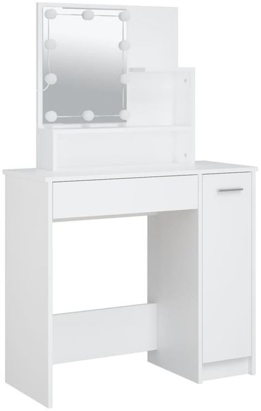 vidaXL Schminktisch mit LED Weiß 86,5x35x136 cm 808810 Bild 3