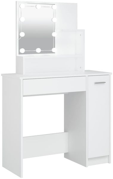 vidaXL Schminktisch mit LED Weiß 86,5x35x136 cm 808810 Bild 2