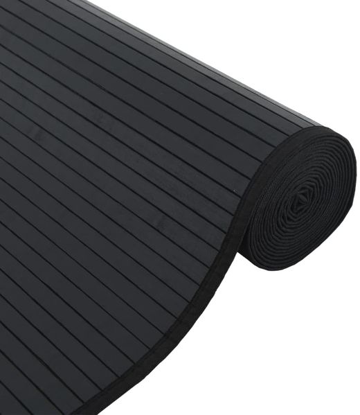 vidaXL Teppich Rechteckig Schwarz 60x300 cm Bambus 376840 Bild 4