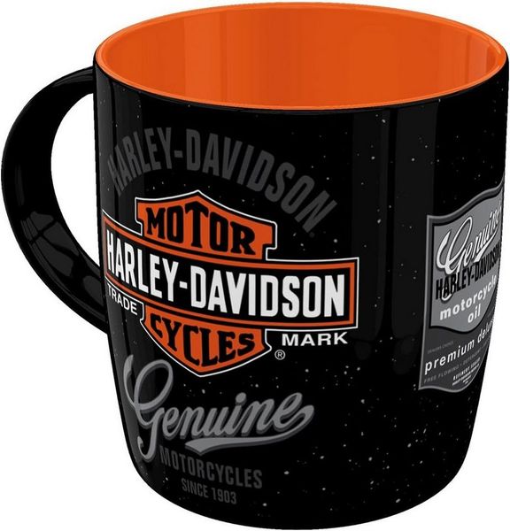 Nostalgic-Art Retro Kaffeebecher, 330 ml, Harley-Davidson – Genuine Logo – Geschenk-Idee für Biker, Original Lizenzprodukt (OLP), Keramik-Tasse für Kaffee, Vintage Design