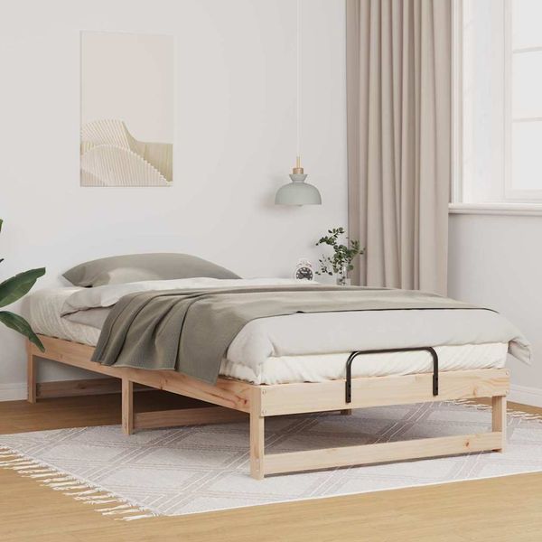 vidaXL Bettrahmen Braun 100 x 210 cm Massives Kiefernholz 873163