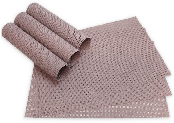 matches21 HOME & HOBBY Platzset Tischsets ELEGANCE 6er Set Alt-rosa als Tischuntersetzer, (6-St), Abwaschbare Platzsets als Tischunterlagen für Ess-Tisch Tisch-Deko