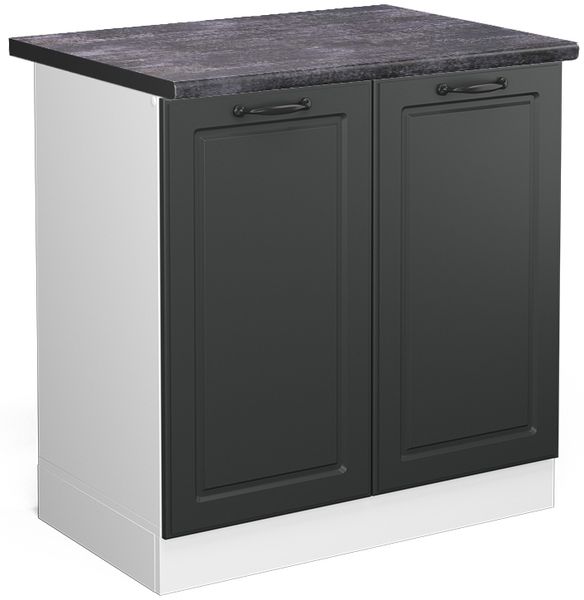 Spülenunterschrank R-Line Anthrazit Landhaus 80 cm , AP Anthrazit Vicco