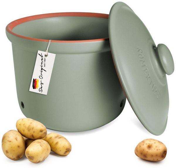 RÖMERTOPF Römertopf Frische-Topf MAXI PLUS - Kartoffeln Aufbewahrung 5,5 Liter, (Frischetopf & Deckel)