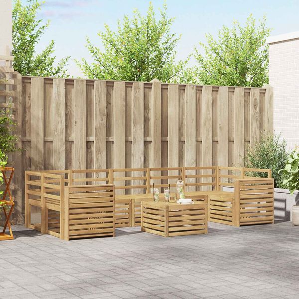 vidaXL Outdoor-Sofagarnitur 8 pcs Weiß Massivholz Akazie 3391559