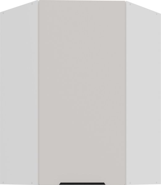 Küchen Eckhängeschrank 60x60 cm Küche COMO Kaschmir beige matt + Weiß matt Küchenzeile Küchenblock Einbauküche Höhe 90 cm