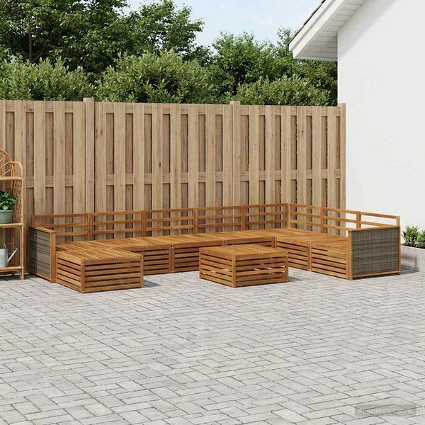 vidaXL Outdoor-Sofagarnitur 9 pcs Natur Massivholz Akazie 3383737