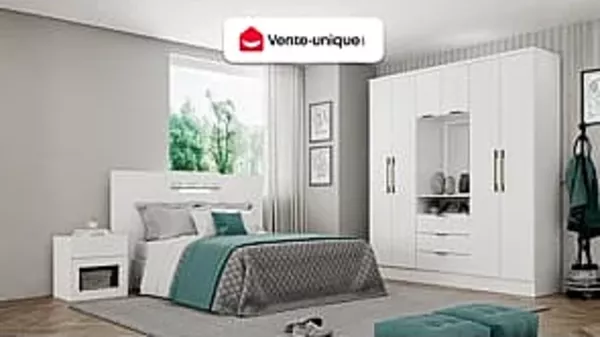 Vente-unique - ELORIO Wardrobe and walk-in wardrobe Holz, Platte Weiß - B 46,5 cm x H 206 cm x L 180 cm