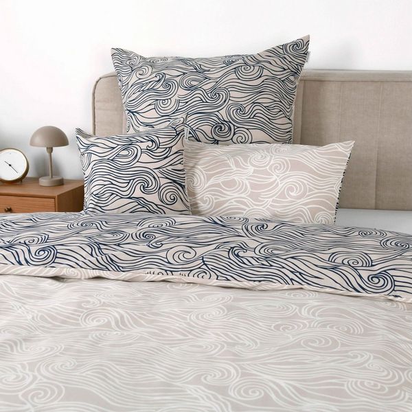 TOM TAILOR HOME Bettwäsche WAVES, Renforcé, 2 teilig, new bedroom, gewebtes Label