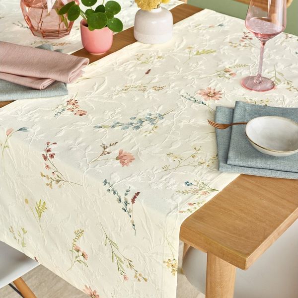 sander table + home Mitteldecke Tischläufer "Flam", bügelfrei Blumen