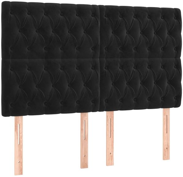 vidaXL Boxspringbett mit Matratze & LED Schwarz 140x190 cm Samt 3136301 Bild 7