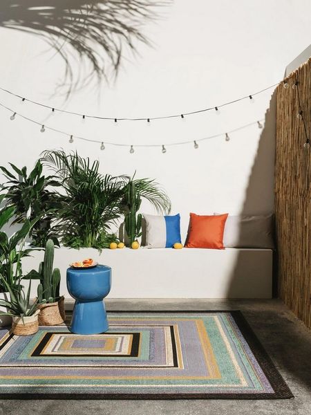 benuta Outdoorteppich Ria, rechteckig, Höhe: 5 mm, Kunstfaser, Berber, Ethno-Style, Wohnzimmer