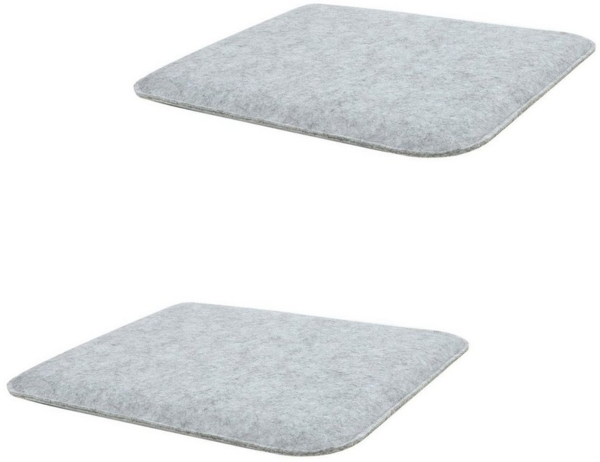 IDIMEX Sitzkissen GRACE, Rutschfeste Stuhlkissen im 2er Set, Stuhlauflagen gepolstert Filz grau