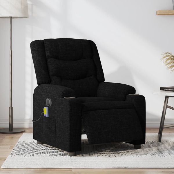 vidaXL Massagesessel Elektrisch Schwarz Stoff 3206572