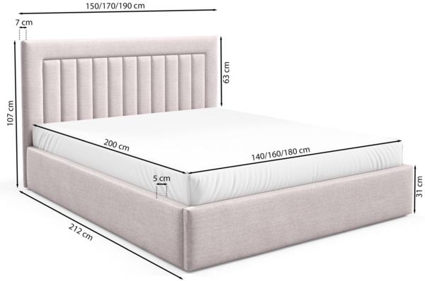 Selsey 'Averin' Polsterbett 180x200 mit Bettkasten, graphit Velours Bild 4