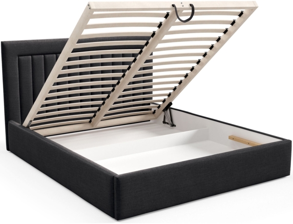 Selsey 'Averin' Polsterbett 180x200 mit Bettkasten, graphit Velours Bild 5