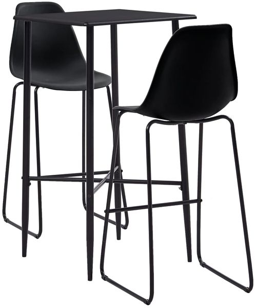 vidaXL 3-tlg. Bar-Set Kunststoff Schwarz 279921