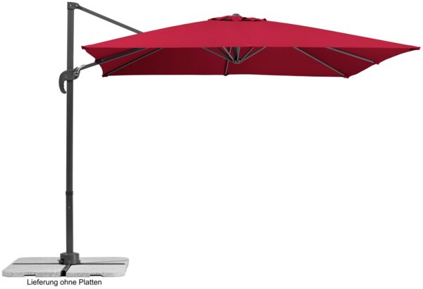 Sonnenschirm Rhodos Junior 270x270/8 quadratisch, ca. 270 x 270 cm rot