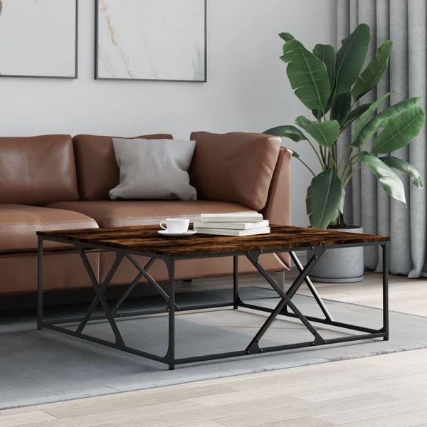 vidaXL Couchtisch Räuchereiche 100x100x40 cm Holzwerkstoff 835366