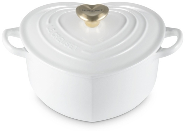 LeCreuset Bräter Herz mit Herzknopf 20cm weiß Bild 1