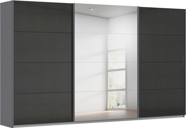 OTTO home Schwebetürenschrank Kleiderschrank Schrank Schlafzimmerschrank Garderobe AGORDO (Breiten 203/271/315/360 cm in drei Griff-Farben - NEU: Farbe SCHWARZ) Top Innenausstattung, in 4 Breiten und 2 Höhen MADE IN GERMANY