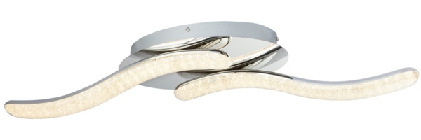 LED Deckenlampe, Chrom, Kristalle, L 75 cm