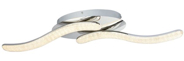 LED Deckenlampe, Chrom, Kristalle, L 75 cm