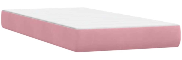 vidaXL Boxspringbett mit Matratze Rosa 80x220 cm Samt 3316334 Bild 5