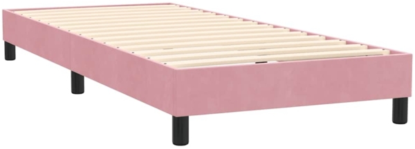 vidaXL Boxspringbett mit Matratze Rosa 80x220 cm Samt 3316334 Bild 4