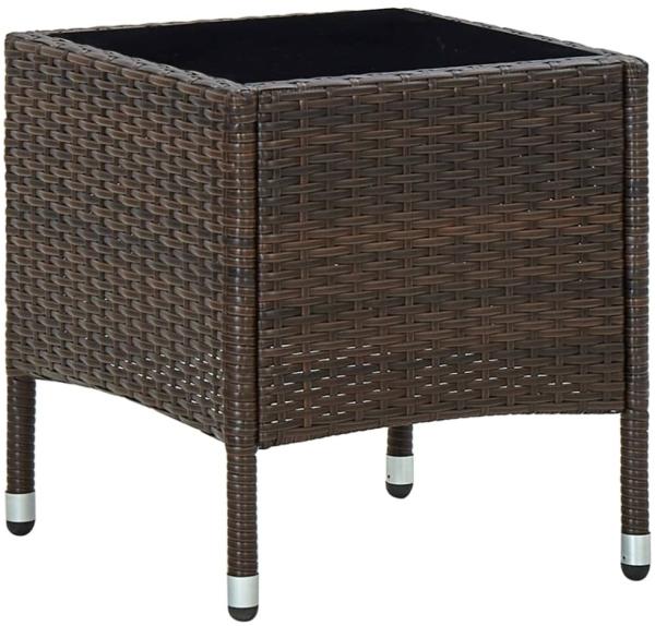 vidaXL Gartentisch Braun 40 x 40 x 45 cm Poly Rattan 45900