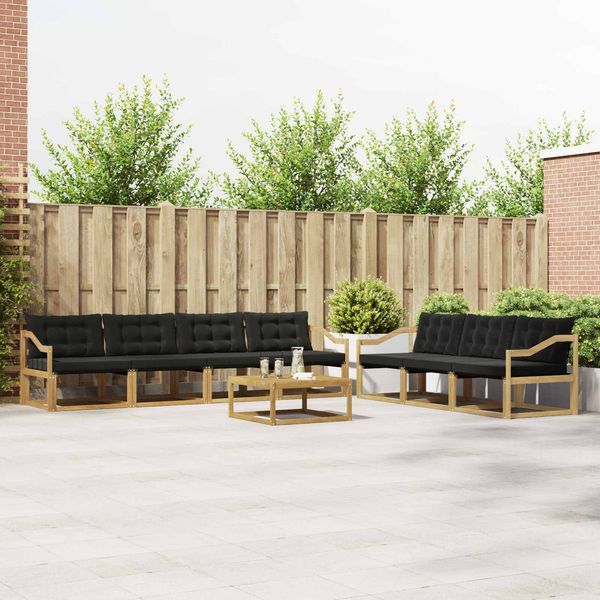 vidaXL Outdoor-Sofagarnitur 8 pcs Weiß und Schwarz 3388502