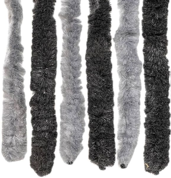 vidaXL Fliegenvorhang Grau und Schwarz 90x220 cm Chenille 377328 Bild 5