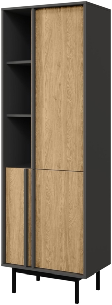 Regal Agova 3D AL03 (Farbe: Anthrazit / Geölte Eiche)