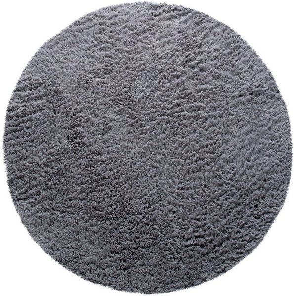 Paco Home Hochflor-Teppich Silky 591, rund, Höhe: 37 mm, Uni Farben, besonders weich und kuschelig
