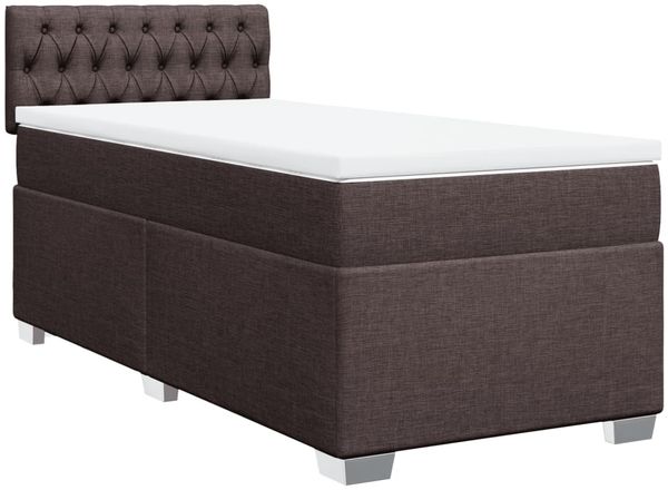 vidaXL Boxspringbett mit Matratze Dunkelbraun 100x200 cm Stoff 3288109 Bild 3