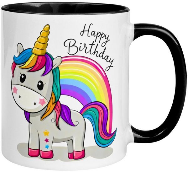 Momentals Tasse Geburtstag – Happy Birthday Einhorn – Geschenk Junge Mädchen Frau Mann, Gratis Versand · Links-&Rechtshänder · Spülmaschinenfest