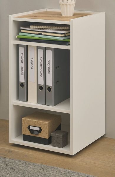 Regal Büro Center in weiß und Eiche Wotan 40 x 70 cm