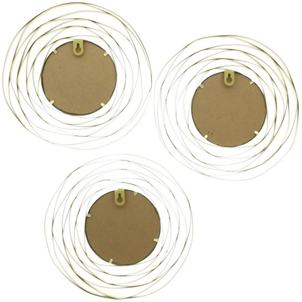 Dekoleidenschaft Dekospiegel "Gold" aus Metall, rund, Ø 24 cm, Spiegel, Wandspiegel, Dekospiegel (3-St, im Set), Wanddeko, Wandschmuck, goldene Metalldeko, Spiegelset Bild 2