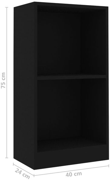 vidaXL Bücherregal Schwarz 40x24x75 cm Holzwerkstoff 800820 Bild 6