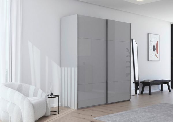 rauch Schwebetürenschrank Kleiderschrank Schrank Garderobe Schlafzimmerschrank CONTIDO (3 verschiedene Ausstattungen BASIC/CLASSIC/PREMIUM (inkl. SOFT-CLOSE) aus hochwertigem Material in 6 Breiten 2 Griff-Farben MADE IN GERMANY