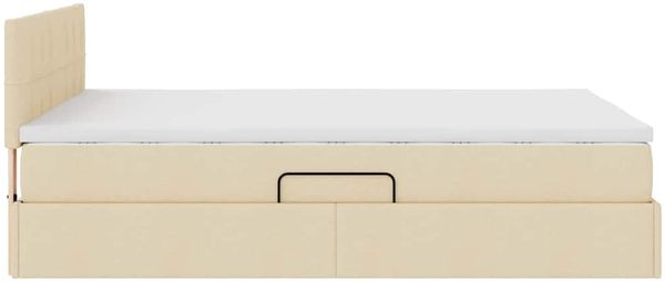 vidaXL Bett mit Stauraum und LED mit Matratze Creme 140 x 200 cm Stoff 3371152 Bild 11