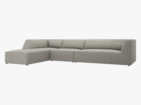 Micadoni Ecksofa Ruby 5-Sitzer Links Kord Scala Hellgrau Bild 2